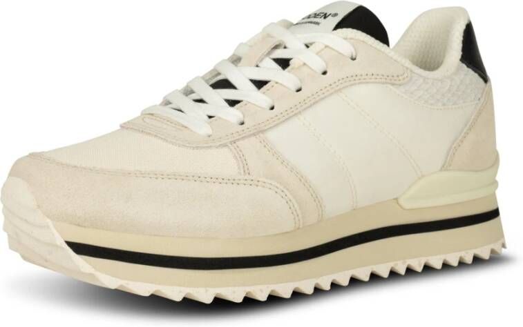 Woden Ronja Plateau Sneaker met Color-Blocked Details White Dames