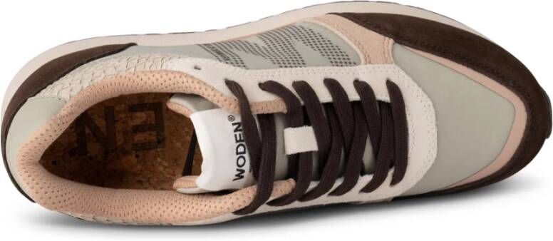 Woden Sportieve Elegante Ronja Runner Sneaker Beige Dames