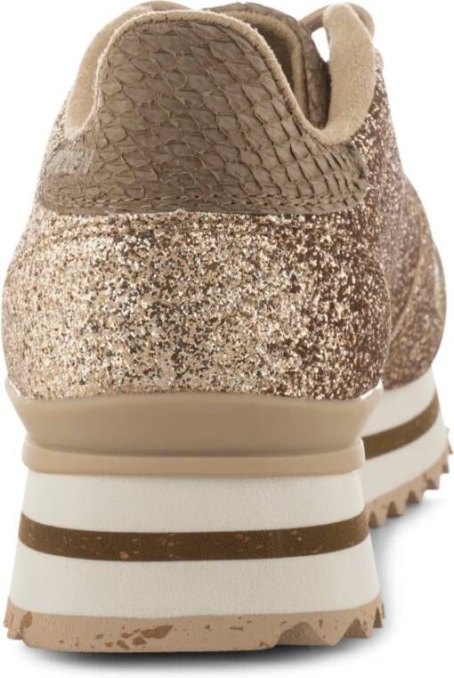 Woden Ydun Glitter Plateau Beige Dames