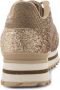 Woden Glinsterende Leren Sneaker met Plateauzool Beige Dames - Thumbnail 7