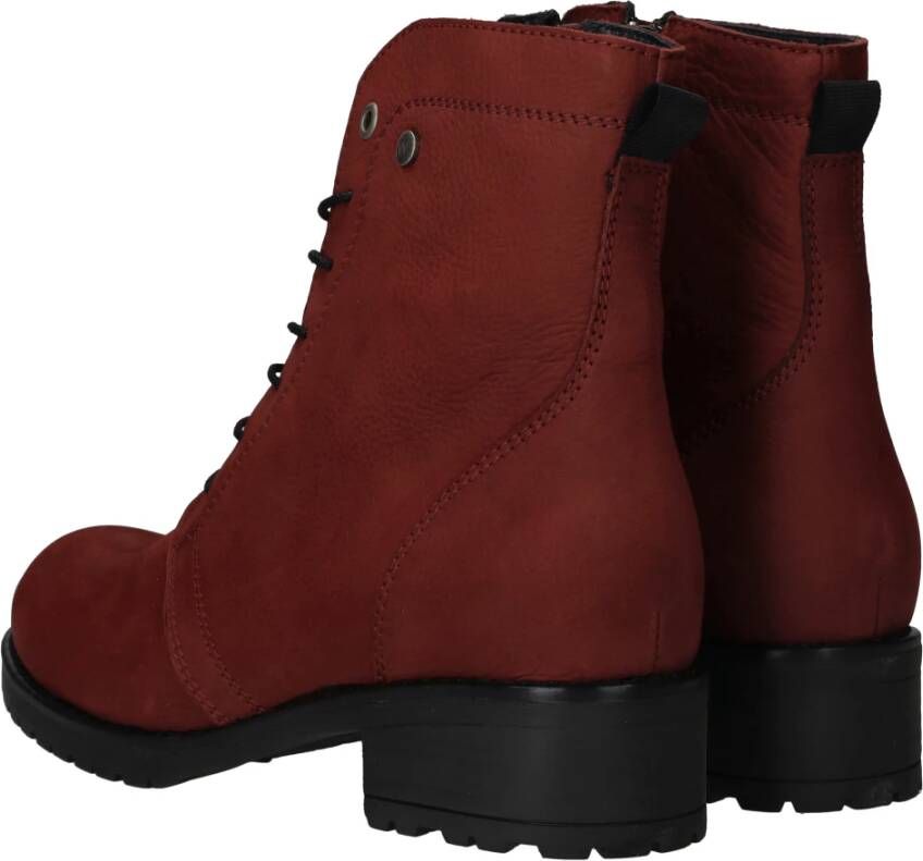 Wolky Rode Leren Veterschoenen Comfortabel Red Dames