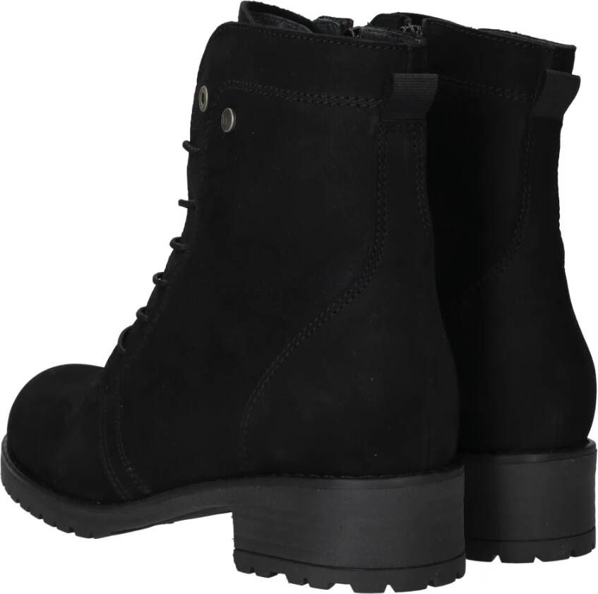 Wolky Zwarte Leren Veterschoenen Comfortabel Black Dames