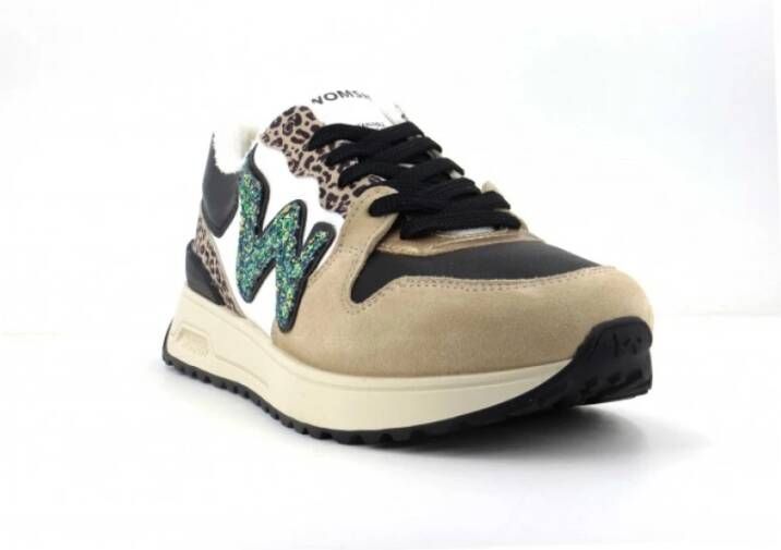 Womsh Leren en suède sneakers Beige Dames