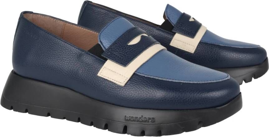 Wonders Blauwe Dames Loafers Blue Dames