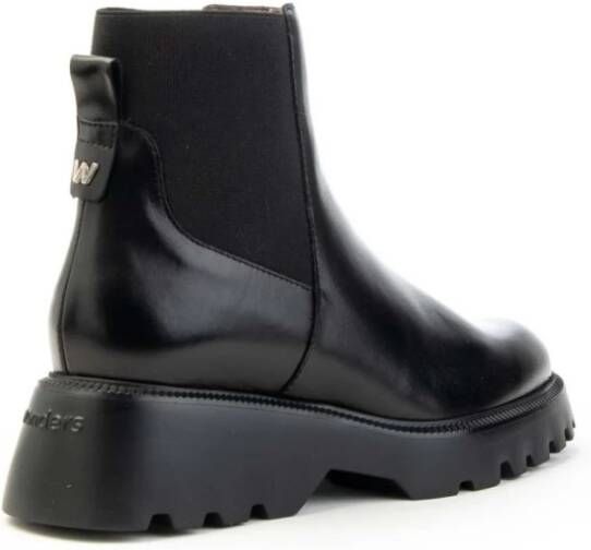 Wonders Zwarte Leren Chelsea Boot Beatles Black Dames