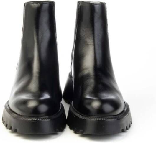 Wonders Zwarte Leren Chelsea Boot Beatles Black Dames