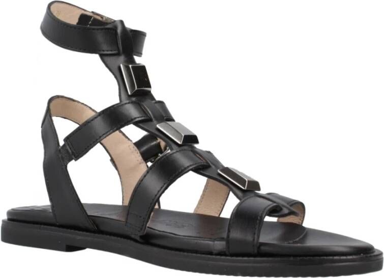 Wonders Flat Sandals Black Dames