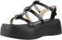 Wonders Stijlvolle Platte Sandalen voor Vrouwen Black Dames - Thumbnail 3