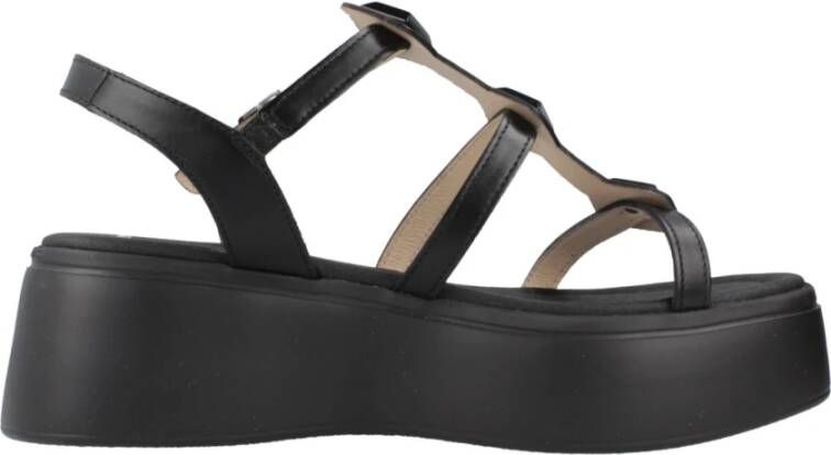 Wonders Stijlvolle Platte Sandalen voor Vrouwen Black Dames