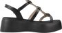 Wonders Stijlvolle Platte Sandalen voor Vrouwen Black Dames - Thumbnail 5