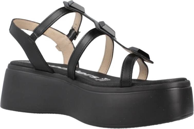 Wonders Stijlvolle Platte Sandalen voor Vrouwen Black Dames