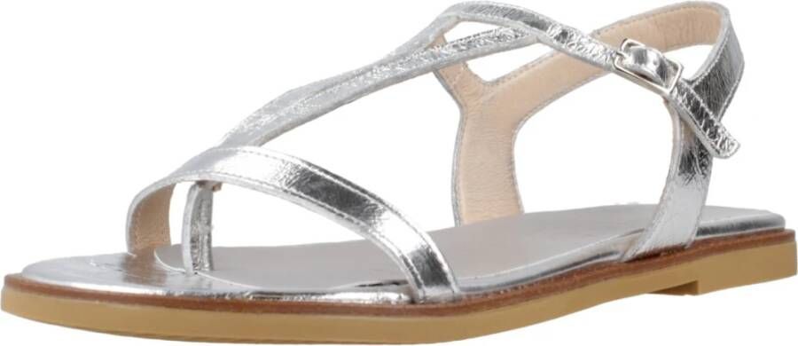 Wonders Flat Sandals Gray Orange Dames