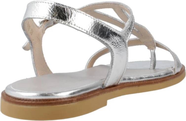 Wonders Flat Sandals Gray Orange Dames