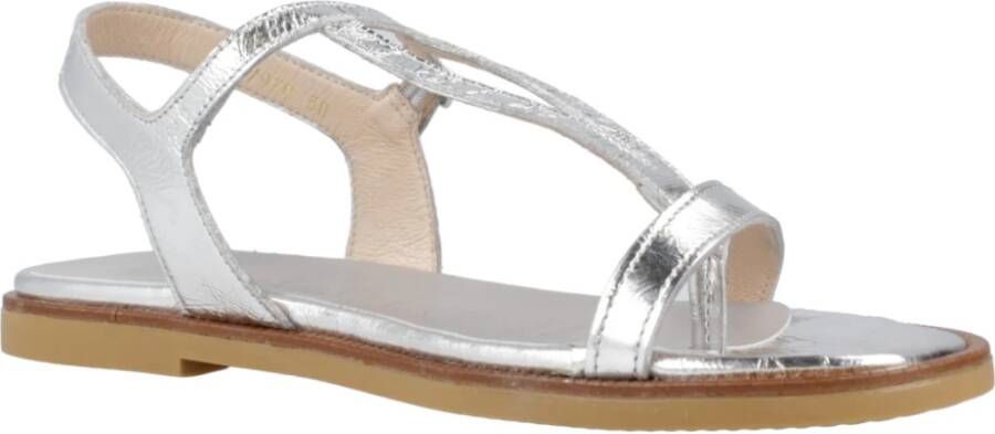 Wonders Flat Sandals Gray Orange Dames