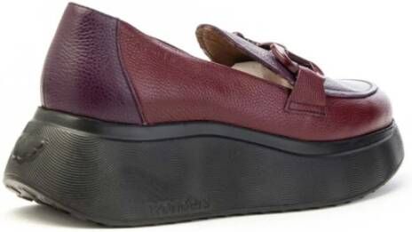 Wonders Gesp Mocassin Leren Schoen Vrouwen Red Dames