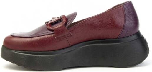 Wonders Gesp Mocassin Leren Schoen Vrouwen Red Dames