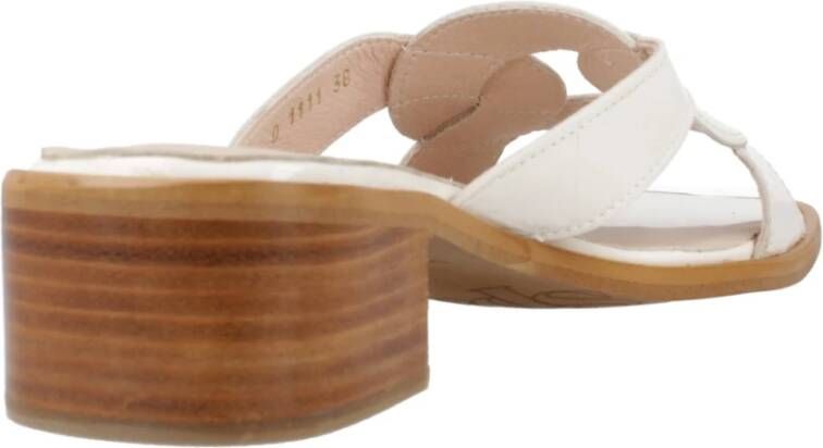 Wonders Heeled Mules White Dames