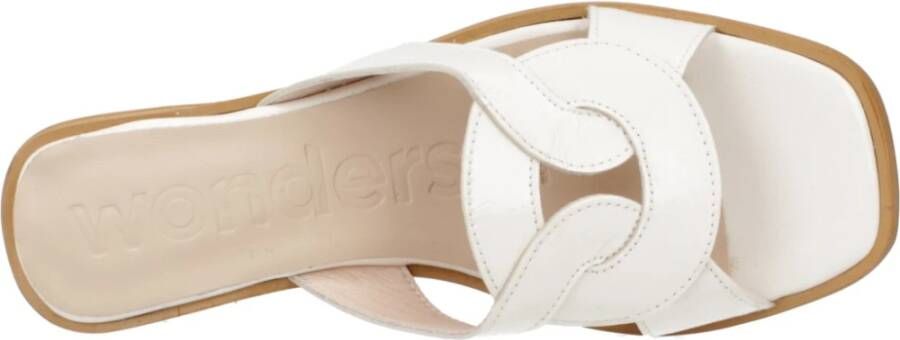 Wonders Heeled Mules White Dames