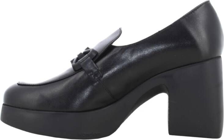 Wonders Klassieke Dames Loafer Hakken in Zwart Black Dames