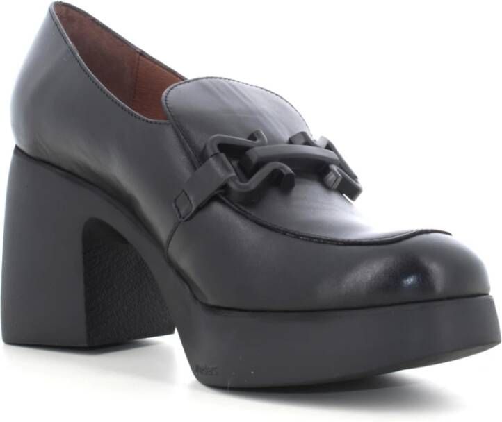 Wonders Klassieke Dames Loafer Hakken in Zwart Black Dames