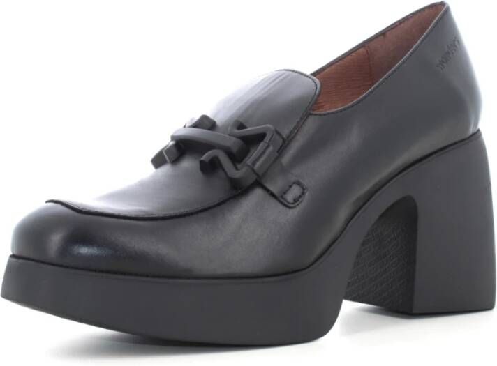 Wonders Klassieke Dames Loafer Hakken in Zwart Black Dames