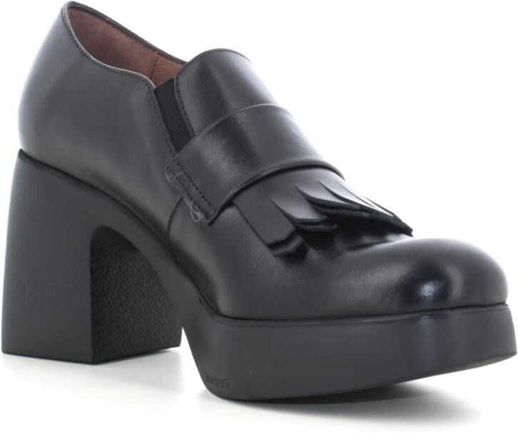 Wonders Klassieke Dames Loafer Hakken in Zwart Black Dames