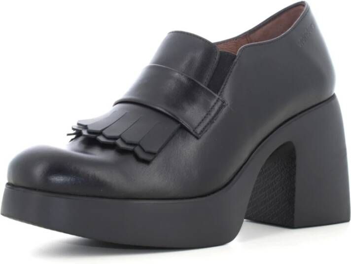 Wonders Klassieke Dames Loafer Hakken in Zwart Black Dames