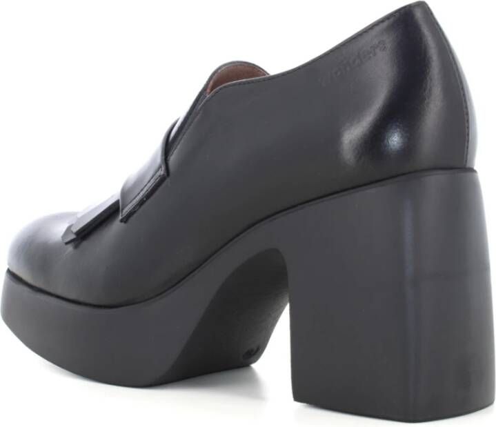 Wonders Klassieke Dames Loafer Hakken in Zwart Black Dames