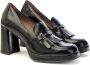 Wonders Leren Mocassin met Hak voor Vrouwen Black Dames - Thumbnail 2