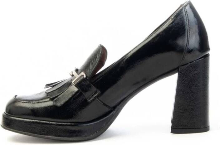 Wonders Leren Mocassin met Hak voor Vrouwen Black Dames