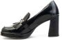 Wonders Leren Mocassin met Hak voor Vrouwen Black Dames - Thumbnail 4