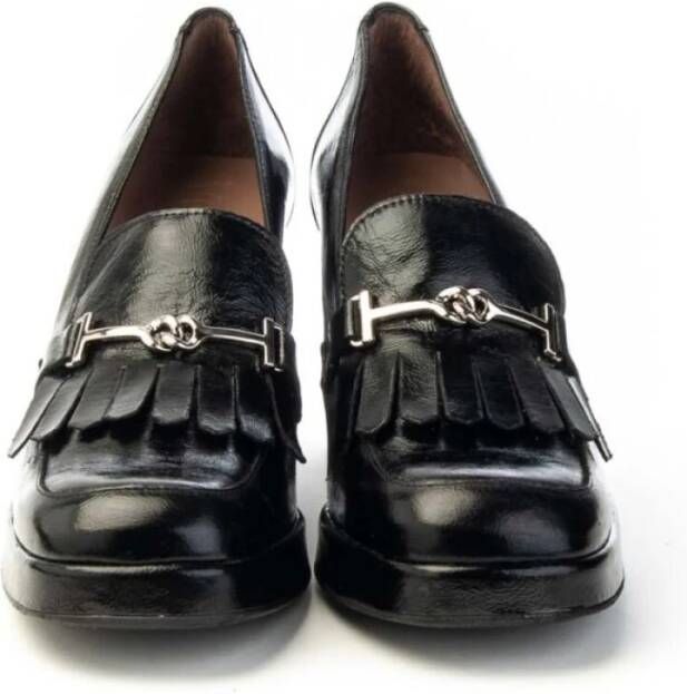 Wonders Leren Mocassin met Hak voor Vrouwen Black Dames