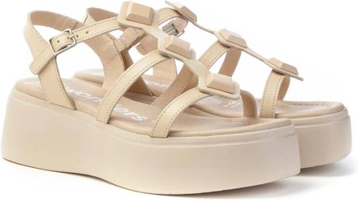 Wonders Plateau Sandaal Donna Leren Eva Zool Beige Dames