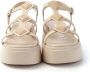 Wonders Plateau Sandaal Donna Leren Eva Zool Beige Dames - Thumbnail 5