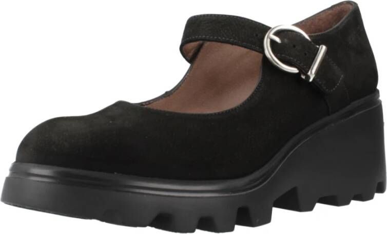 Wonders Platform Wedges Black Dames