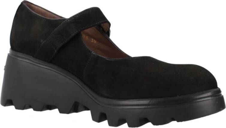 Wonders Platform Wedges Black Dames