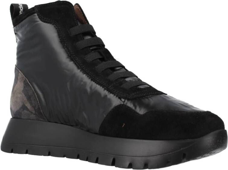 Wonders Stijlvolle Veterschoenen voor Vrouwen Black Dames