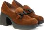 Wonders Suède Plateauschoenen met Decoratieve Band Brown Dames - Thumbnail 2