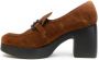 Wonders Suède Plateauschoenen met Decoratieve Band Brown Dames - Thumbnail 4