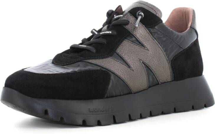 Wonders Trendy Zwarte Sneakers voor Vrouwen Black Dames