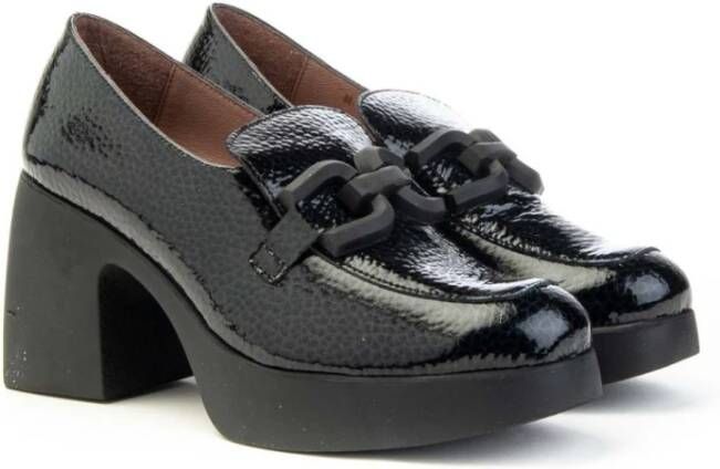 Wonders Zwarte Bedrukte Patent Tucson Loafer Black Dames