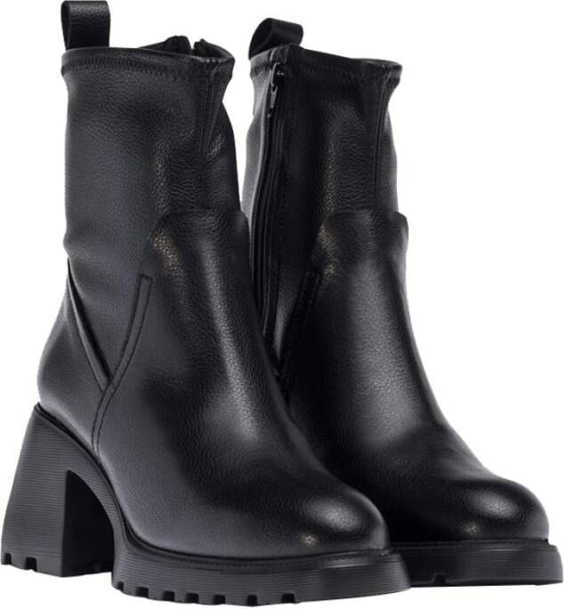 Wonders Zwarte Leren Ritslaarzen Elegant Black Dames