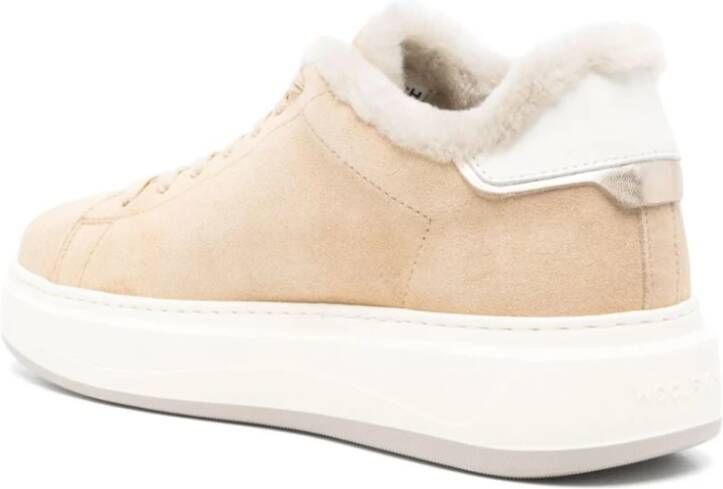 Woolrich Beige Sneakers met Suède Details Beige Dames