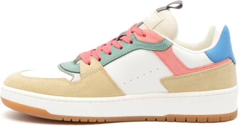 Woolrich Beige Suède Lage Sneakers Multicolor Dames