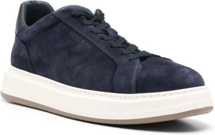 Woolrich Blauwe Sneakers met Leren Details Blue Heren