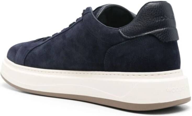 Woolrich Blauwe Sneakers met Leren Details Blue Heren