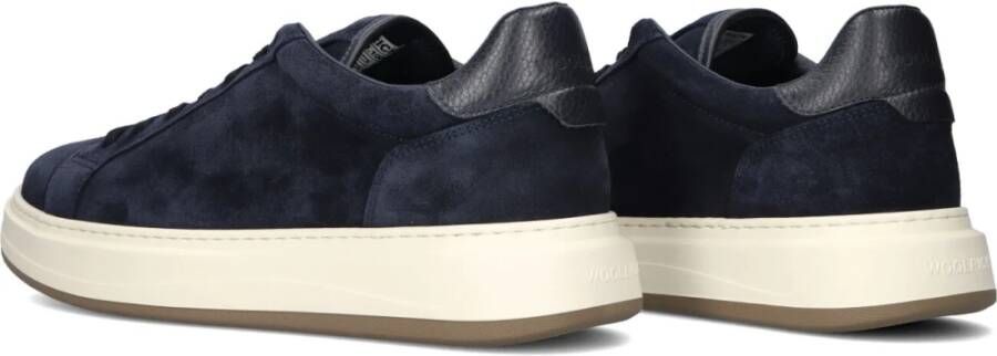 Woolrich Blauwe Suède Court Sneakers Mannen Blue Heren