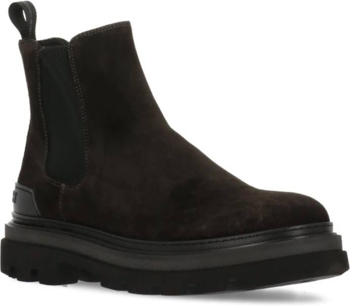 Woolrich Bruine Suède Chelsea Boots met Rubberen Zool Brown Heren