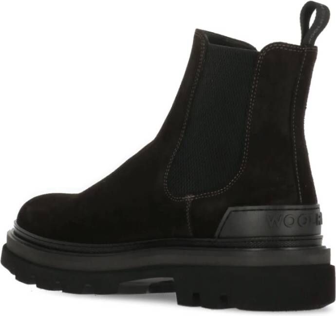 Woolrich Bruine Suède Chelsea Boots met Rubberen Zool Brown Heren