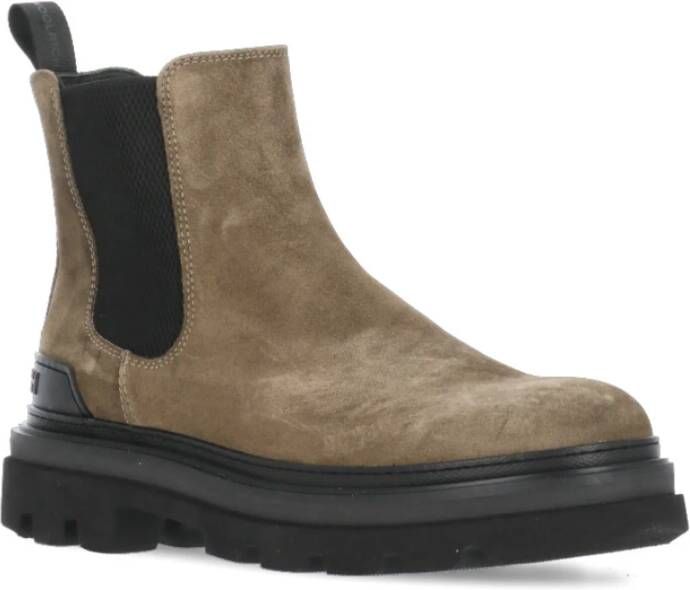 Woolrich Bruine Suède Chelsea Boots met Rubberen Zool Brown Heren